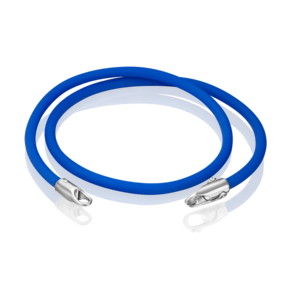 Браслет-соул из серебра с синим полиуретановым шнуром 05-0763-01-000-0200