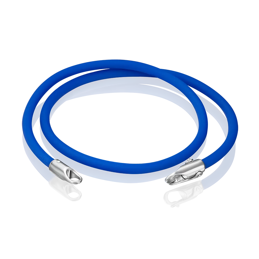 Браслет-соул из серебра с синим полиуретановым шнуром 05-0763-01-000-0200