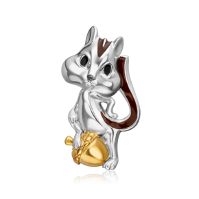 Брошь «Бурундук» из серебра с эмалью 04-0273-00-000-0200