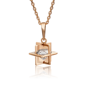 Подвеска из красного золота с фианитом