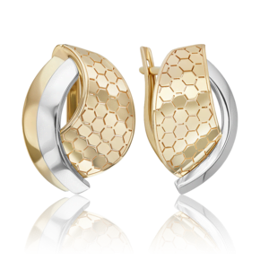 Серьги с английским замком из комбинированного золота 02-5277-00-000-1121