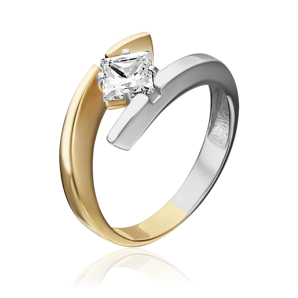 Кольцо из комбинированного золота с фианитом 01-5337-00-501-1121-38