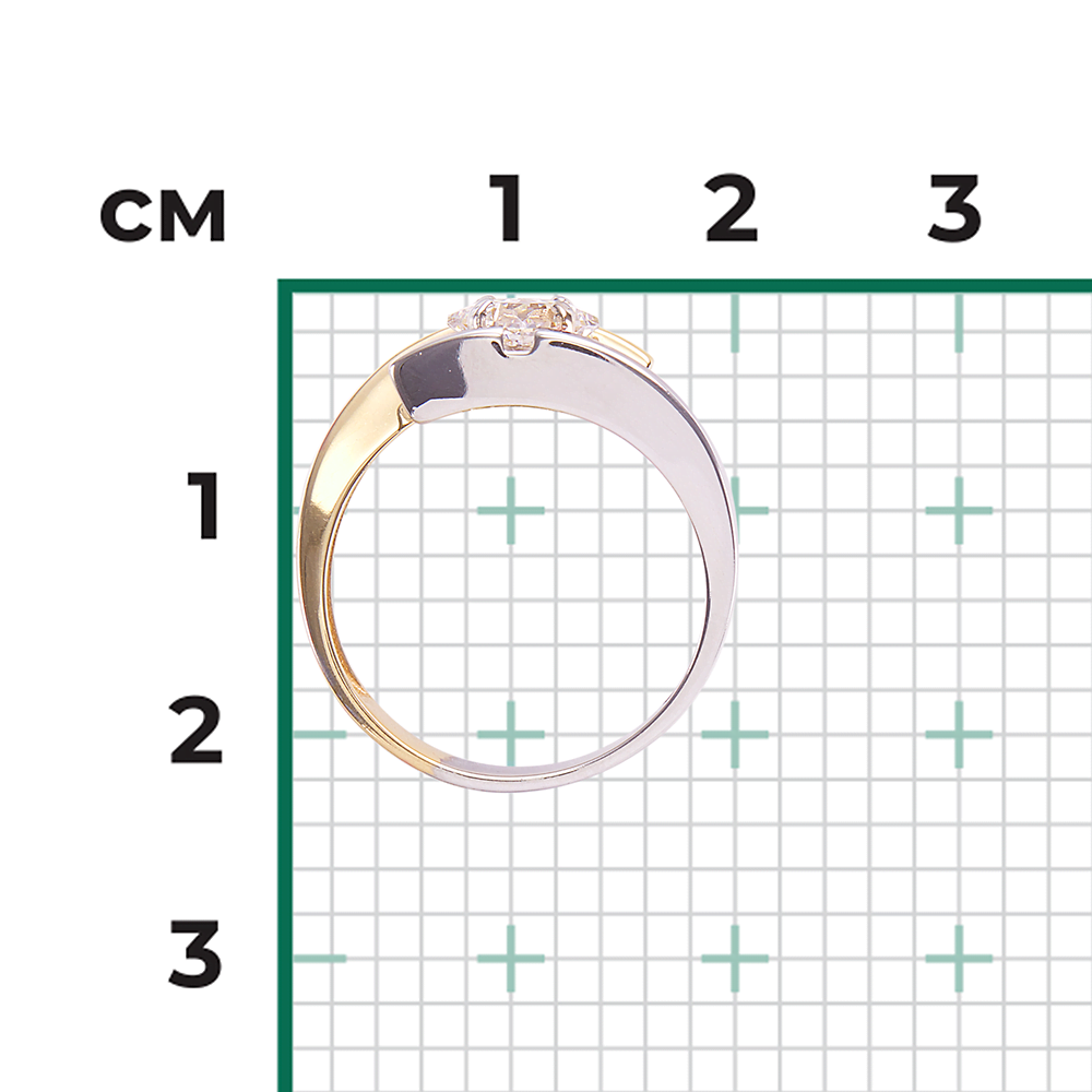 Кольцо из комбинированного золота с фианитом 01-5337-00-501-1121-38