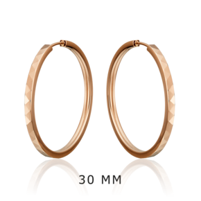 Серьги-конго из красного золота с алмазной гранью 02-0074-11-000-1110-19