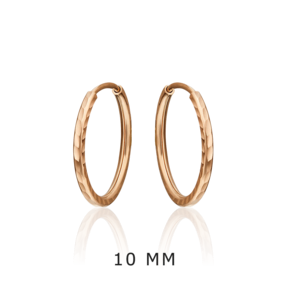 Серьги-конго из красного золота с алмазной гранью 02-0074-31-000-1110-19