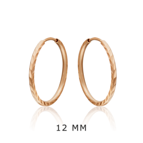 Серьги-конго из красного золота с алмазной гранью 02-0074-32-000-1110-19