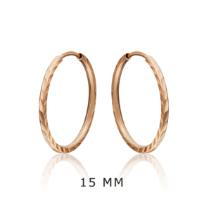 Серьги-конго из красного золота с алмазной гранью 02-0074-33-000-1110-19