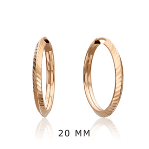 Серьги-конго из красного золота с алмазной гранью 02-0074-41-000-1110-19