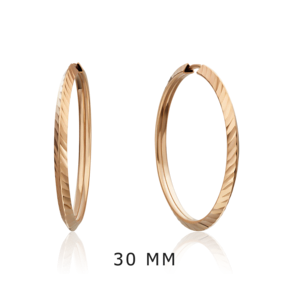 Серьги-конго из красного золота с алмазной гранью 02-0074-42-000-1110-19