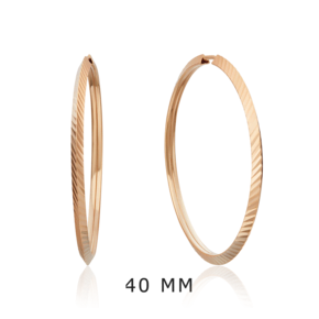 Серьги-конго из красного золота с алмазной гранью