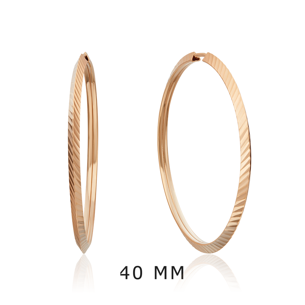 Серьги-конго из красного золота с алмазной гранью 02-0074-43-000-1110-19