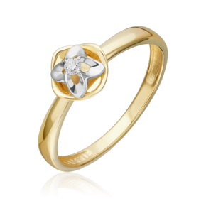 Кольцо из комбинированного золота с бриллиантом 01-5802-00-101-1121