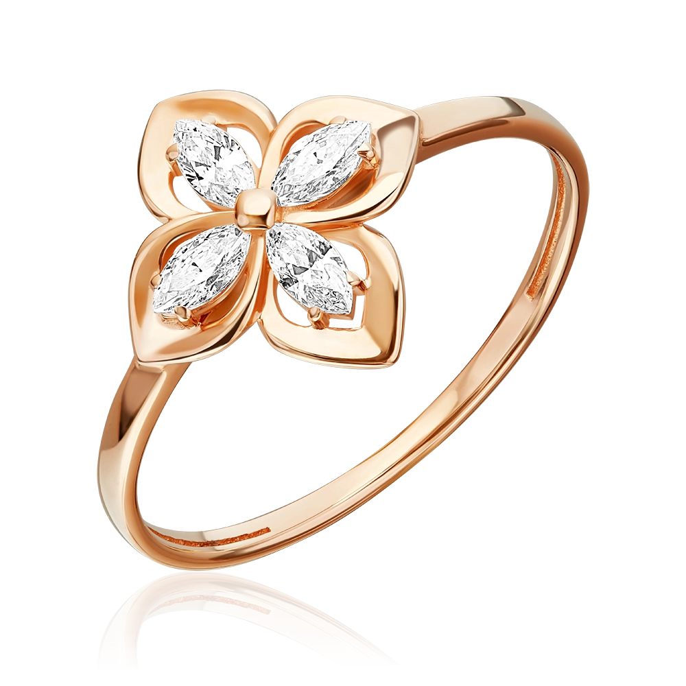 Кольцо из красного золота с фианитами 01-5948-00-401-1110