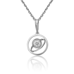 Подвеска из белого золота с фианитом 03-3087-00-501-1120-38