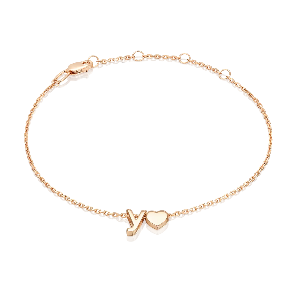 Браслет «Буква У» из красного золота 05-0858-У-000-1110