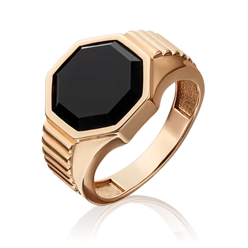 Печатка из красного золота с ониксом 01-5322-00-281-1110-46