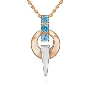 Подвеска из комбинированного золота с топазами 03-3575-00-201-1111