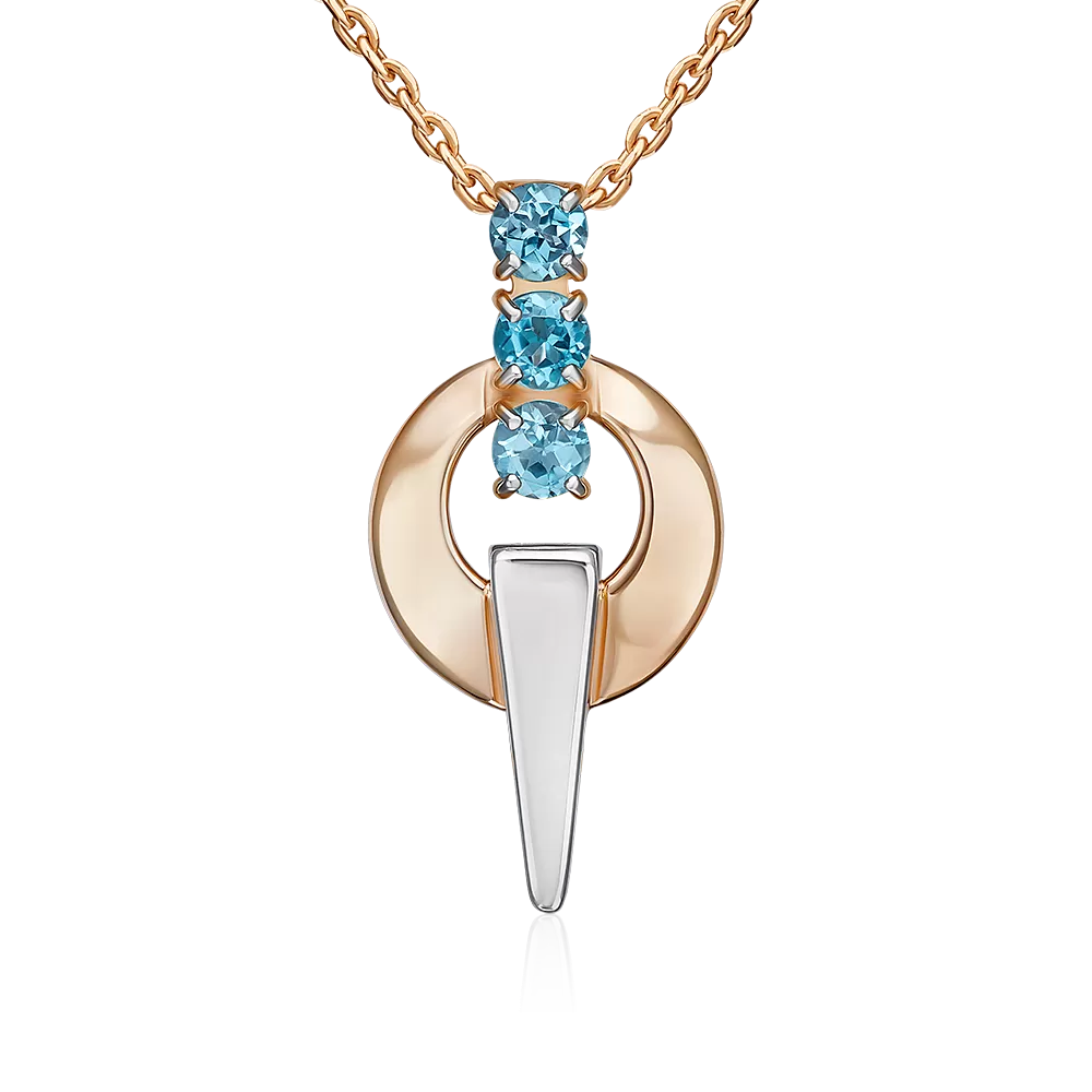 Подвеска из комбинированного золота с топазами 03-3575-00-201-1111