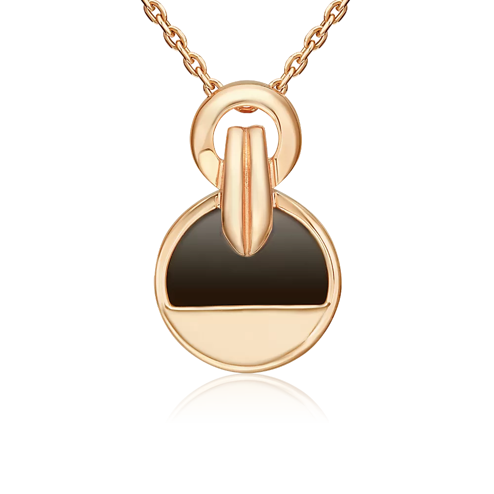 Подвеска из красного золота с ониксом 03-3602-00-281-1110