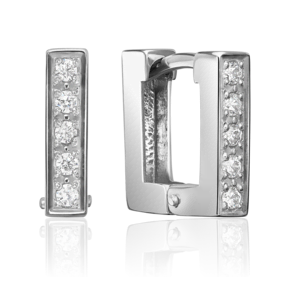 Серьги с английским замком из серебра с фианитами 02-0481-00-401-0200