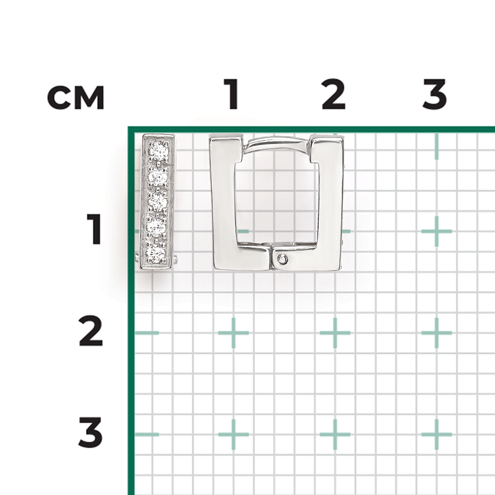 Серьги с английским замком из серебра с фианитами 02-0481-00-401-0200