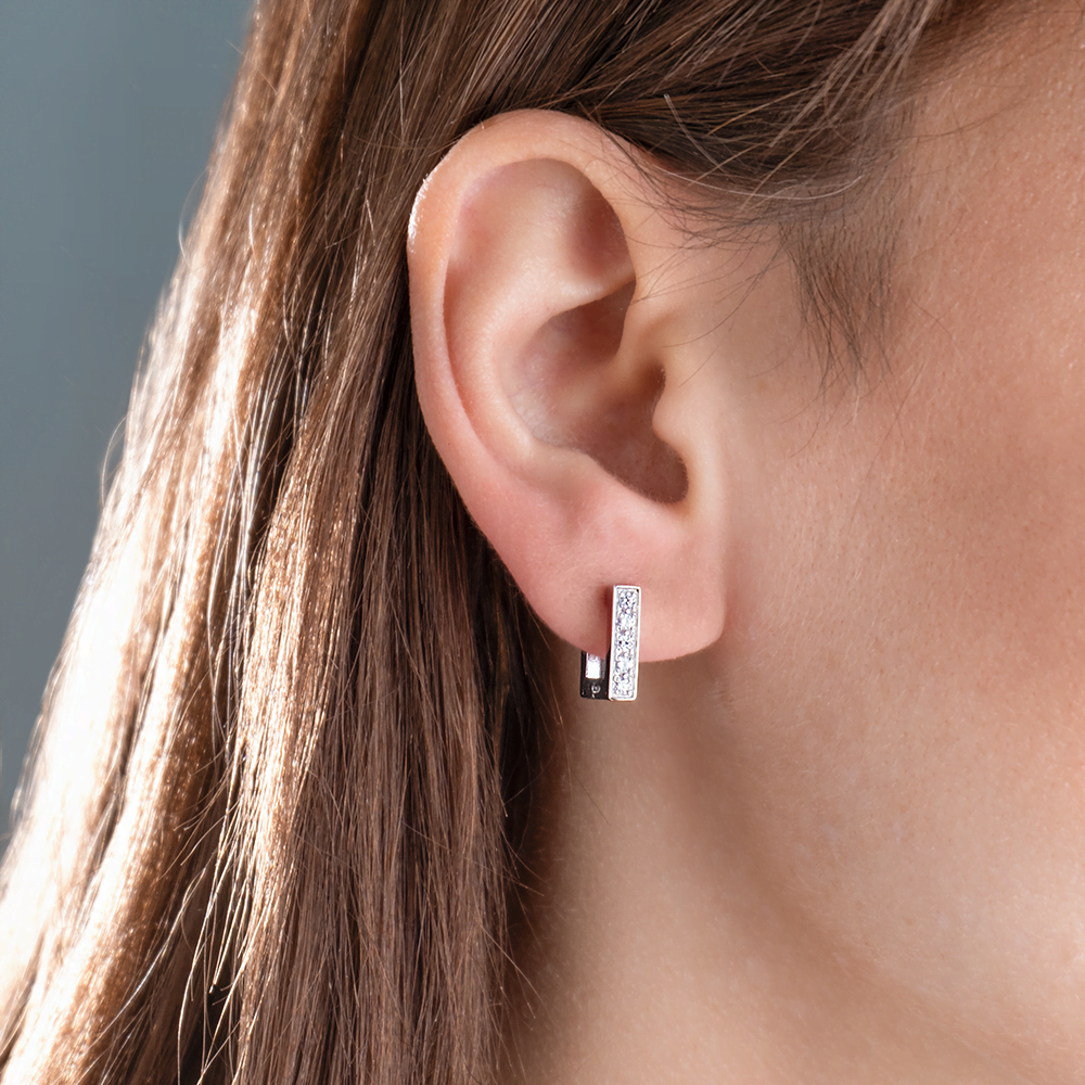 Серьги с английским замком из серебра с фианитами 02-0481-00-401-0200