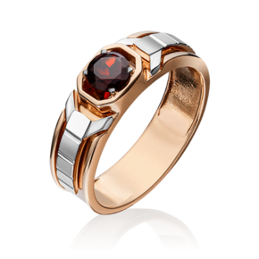 Печатка из комбинированного золота с гранатом 01-5255-00-204-1111-57