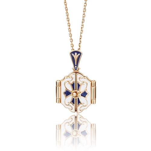 Подвеска-складень из красного золота с эмалью 03-2521-00-000-1110-25