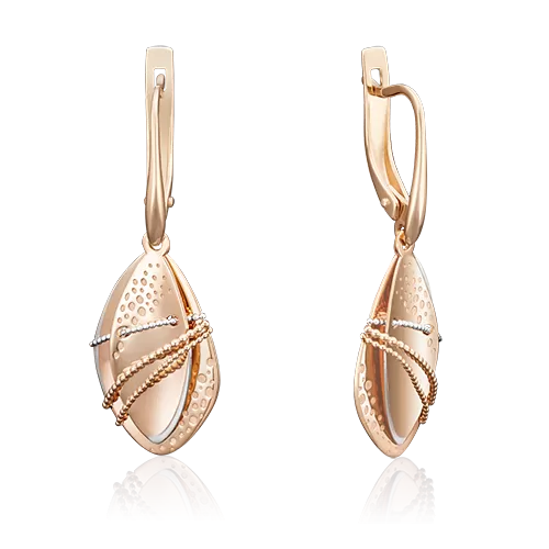 Серьги с английским замком из красного золота 02-3991-00-000-1110-42