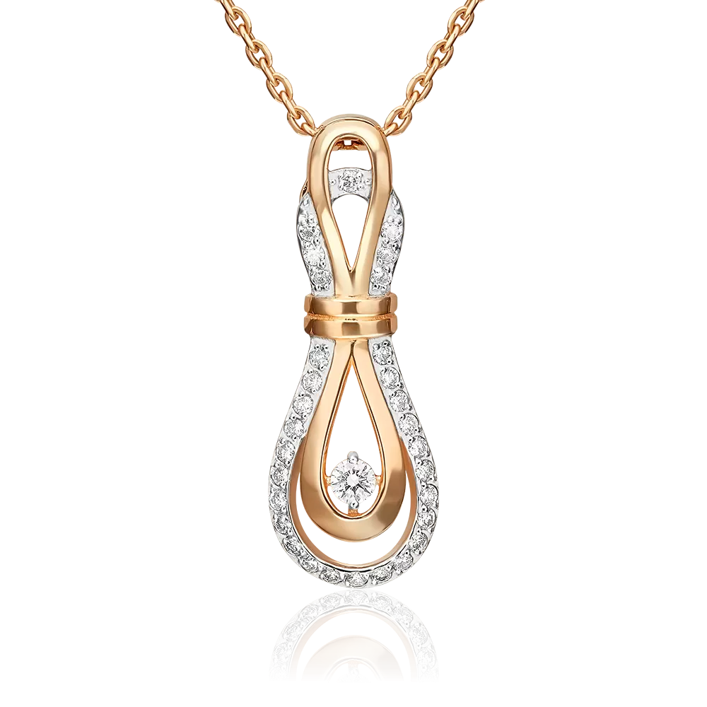 Подвеска из красного золота с бриллиантами 03-0405-00-101-1110-30