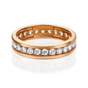 Обручальное кольцо из красного золота с фианитами 01-5308-00-501-1110-38