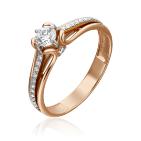 Помолвочное кольцо из комбинированного золота с фианитами 01-5268-00-401-1111