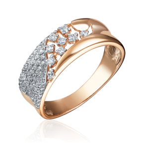 Кольцо из красного золота с фианитами 01-4661-00-401-1110-32
