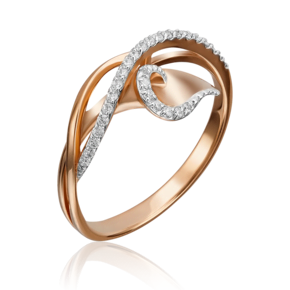 Кольцо из красного золота с фианитами 01-4662-00-401-1110-23