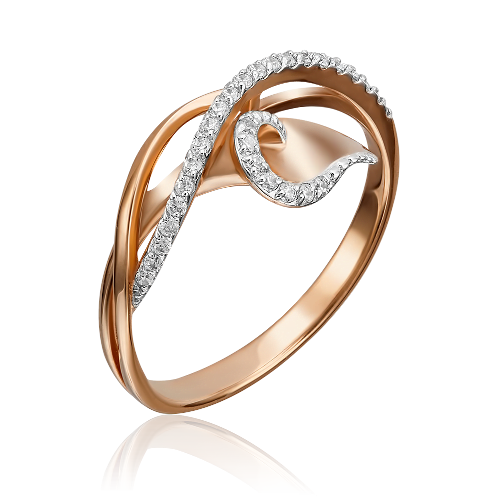 Кольцо из красного золота с фианитами 01-4662-00-401-1110-23