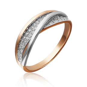 Кольцо из комбинированного золота с фианитами 01-4665-00-401-1111-24
