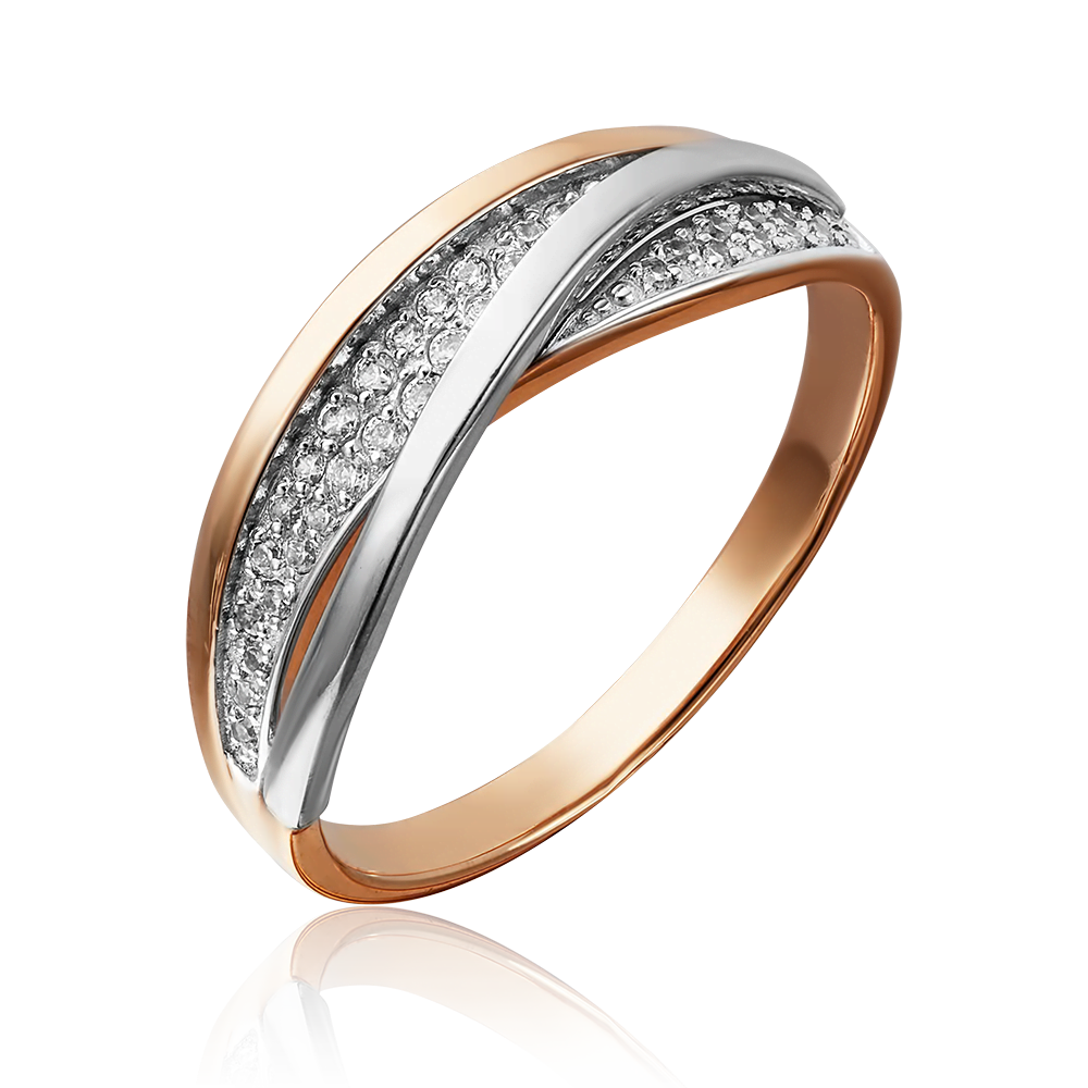 Кольцо из комбинированного золота с фианитами 01-4665-00-401-1111-24