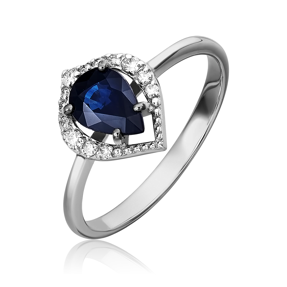 Кольцо из белого золота с сапфиром и бриллиантами 01-5536-00-105-1120