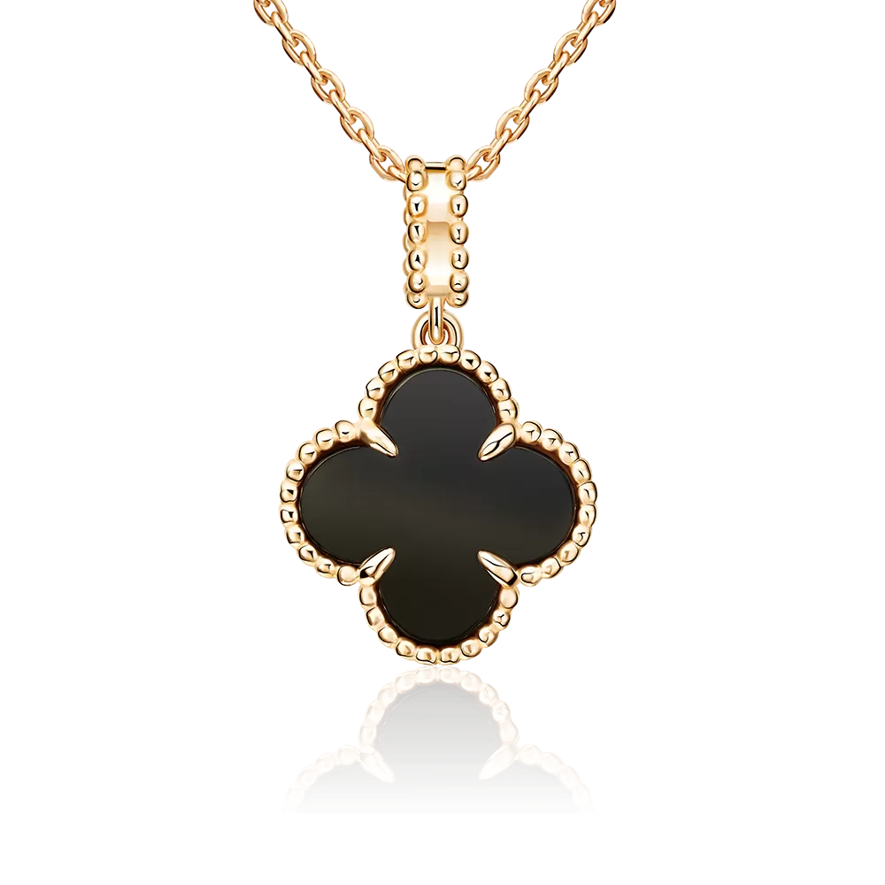 Подвеска «Клевер» из красного золота с ониксом 03-3637-00-281-1110