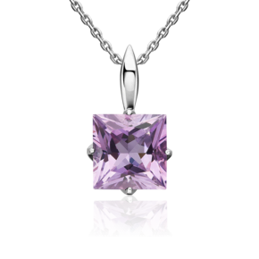 Подвеска из серебра с аметистом и фианитами 03-1294-00-209-0200