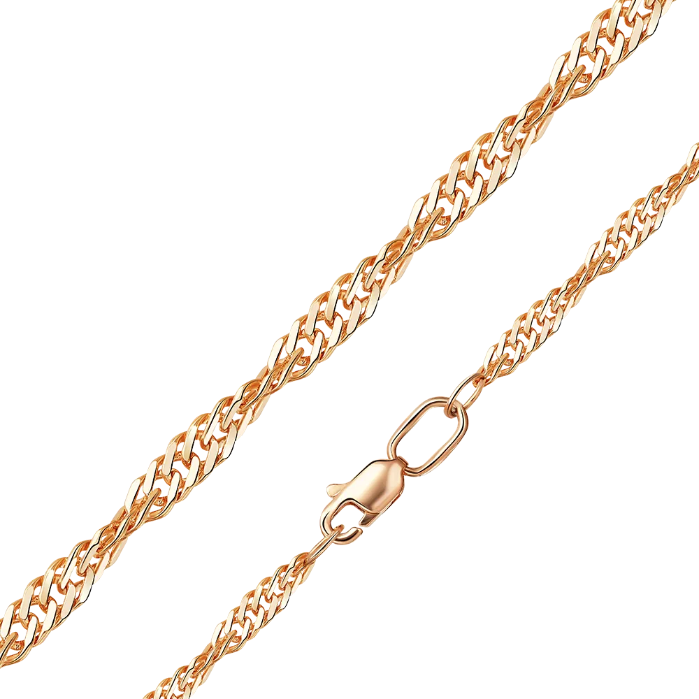 Цепь из красного золота с алмазной гранью (плетение «Сингапур») 21-0703-050-1110-17