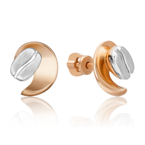 Серьги-пусеты из комбинированного золота 02-4917-00-000-1111