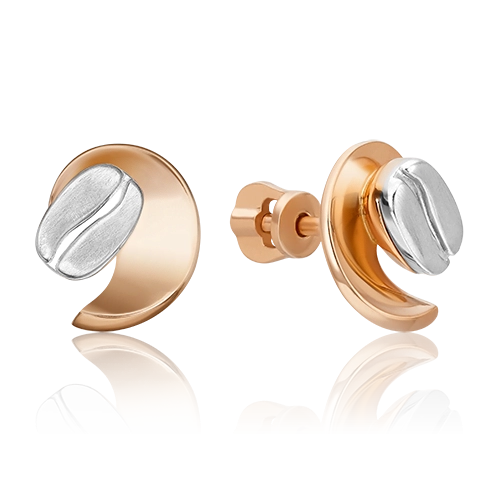 Серьги-пусеты из комбинированного золота 02-4917-00-000-1111