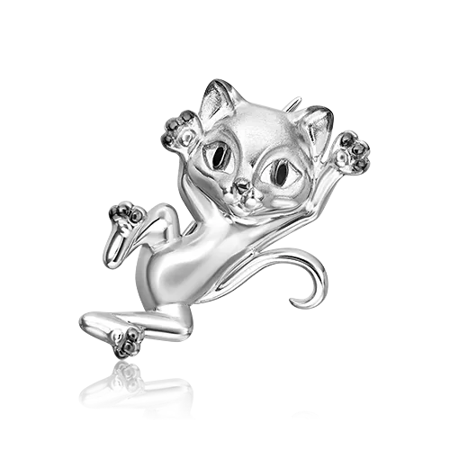 Брошь «Кошка» из серебра с эмалью 04-0266-00-000-0200