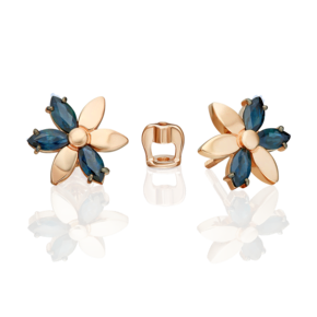 Серьги-пусеты из красного золота с сапфирами 02-5490-00-102-1110