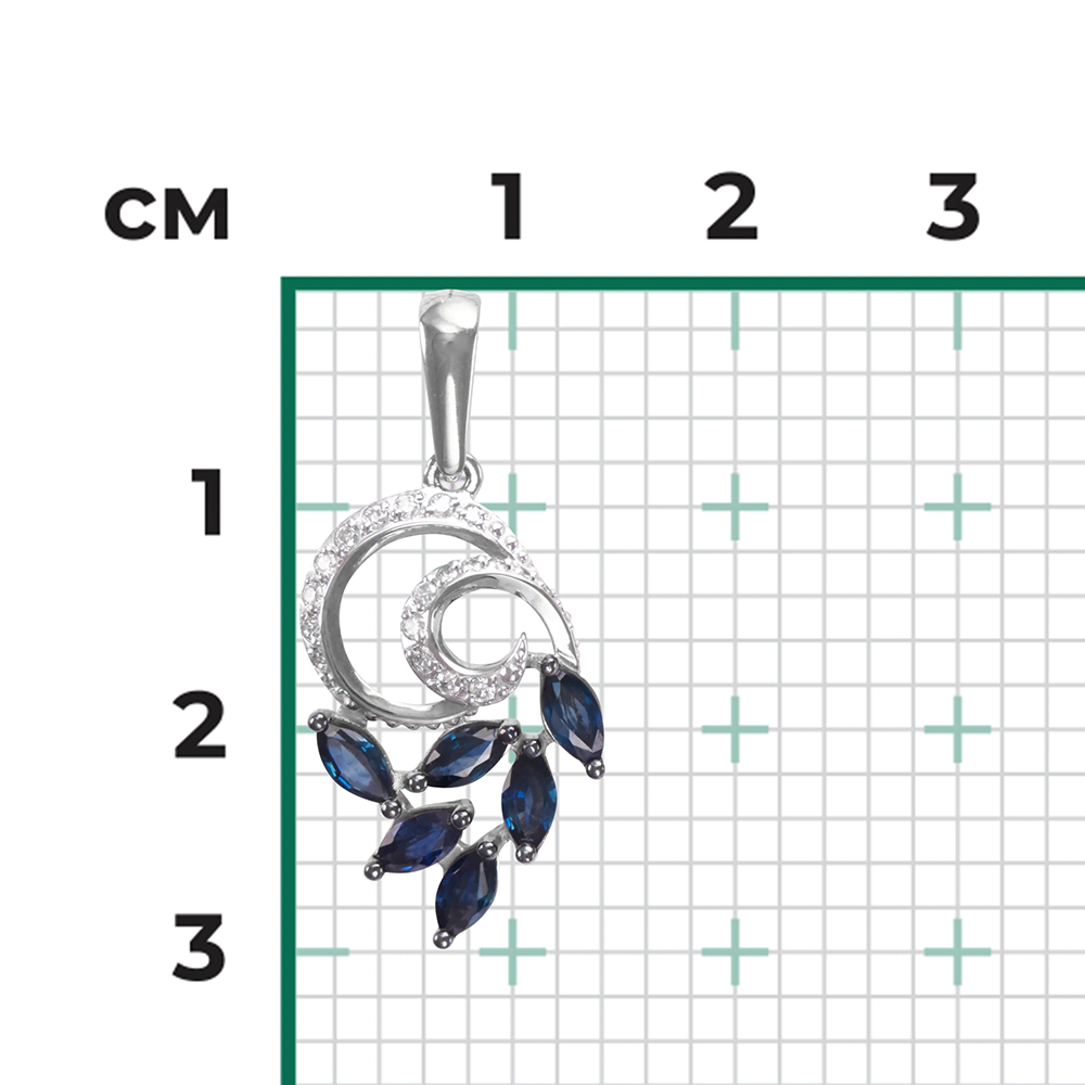 Подвеска из белого золота с сапфирами и бриллиантами 03-0423-00-105-1120-30