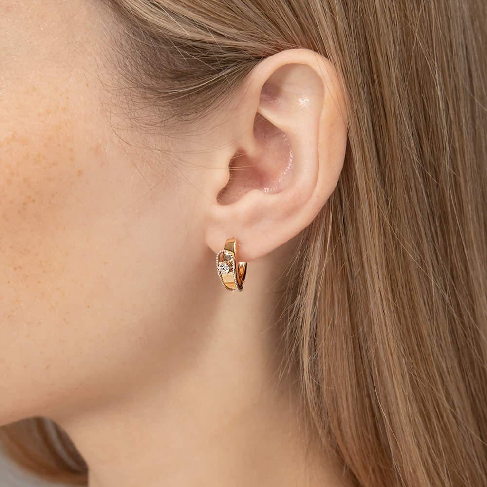 Серьги с английским замком из комбинированного золота с бриллиантом 02-4282-00-101-1111-30