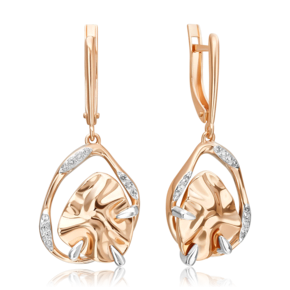 Серьги «Шарм» с английским замком из красного золота с натуральными топазами white 02-5104-00-201-1110