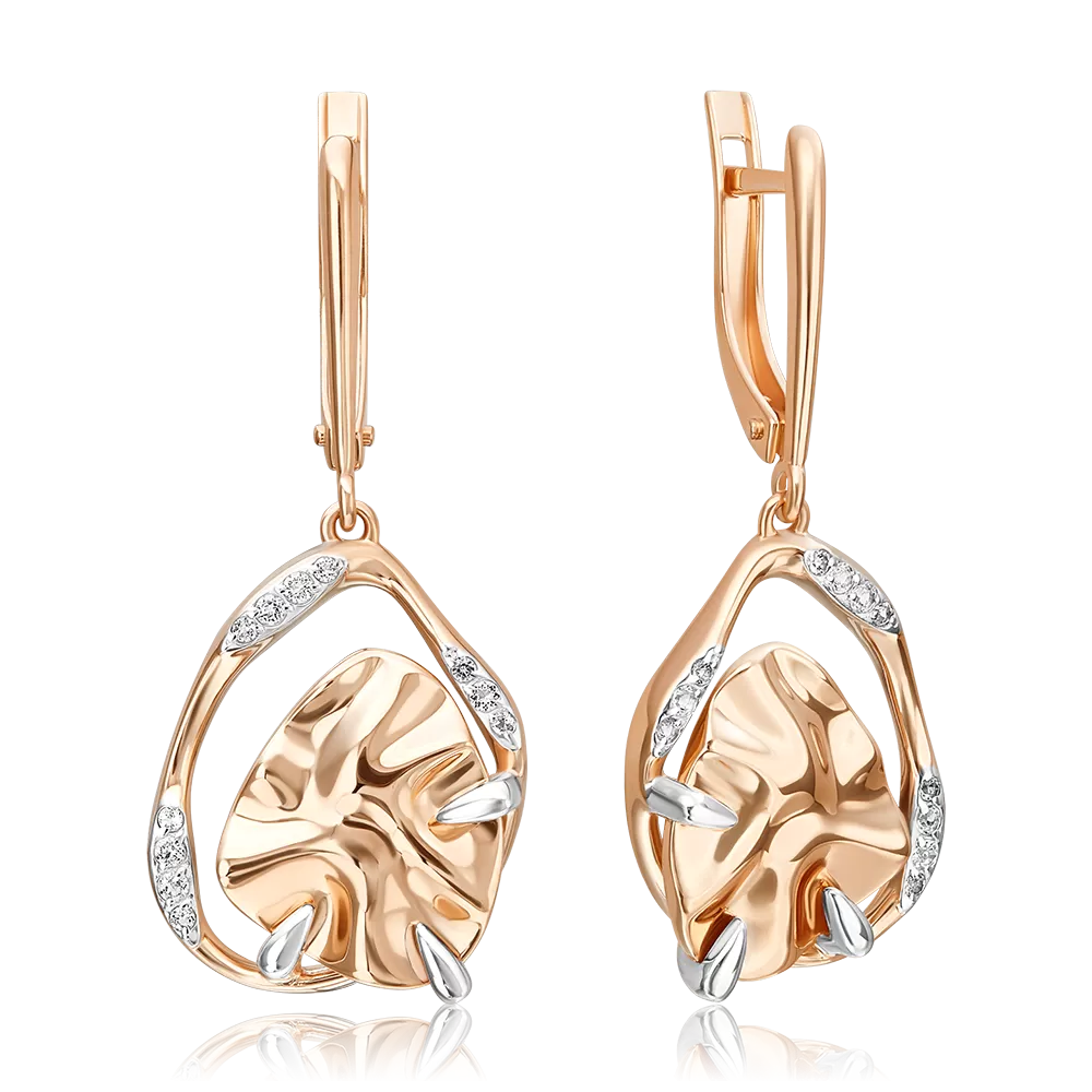 Серьги «Шарм» с английским замком из красного золота с натуральными топазами white 02-5104-00-201-1110