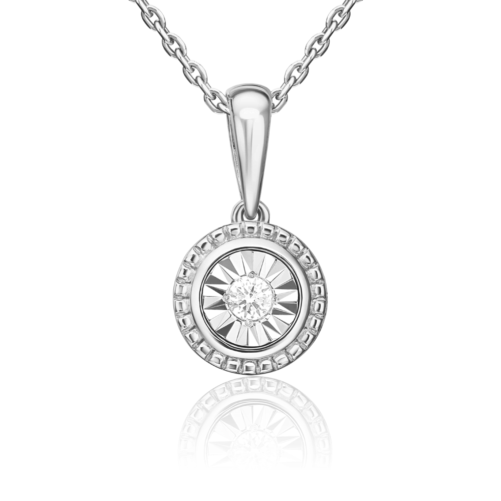 Подвеска из белого золота с бриллиантом 03-3452-00-101-1120